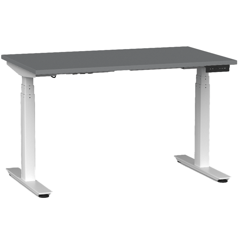 Agile Electric 3-Column Individual Desk 1200 x 700 / Silver / White
