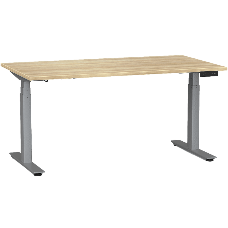 Agile Electric 3-Column Individual Desk 1500 x 800 / Atlantic Oak / Silver