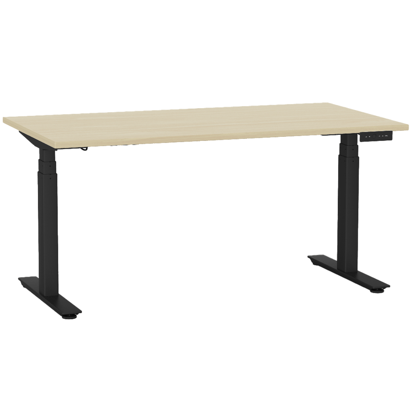Agile Electric 3-Column Individual Desk 1500 x 800 / Nordic Maple / Black