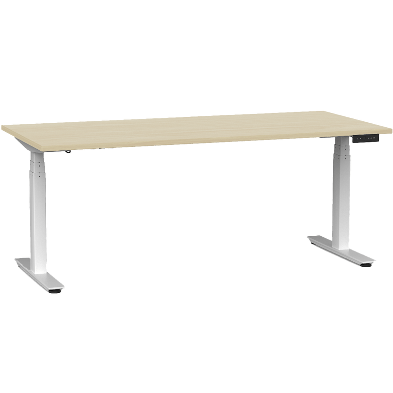 Agile Electric 3-Column Individual Desk 1800 x 800 / Nordic Maple / White