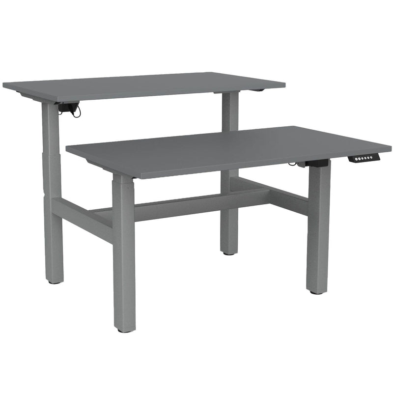 Agile Electric 3-Column Shared Desk 1200 x 700 / Silver / Silver