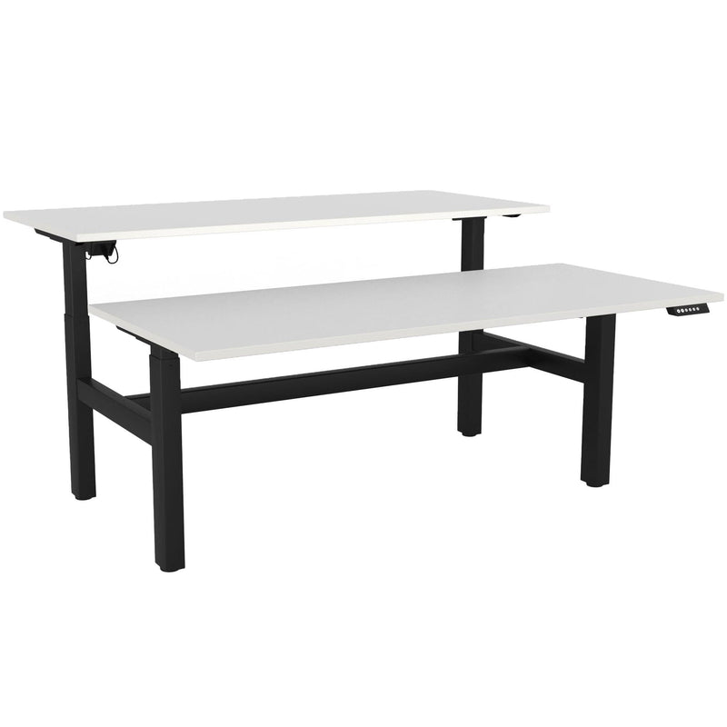 Agile Electric 3-Column Shared Desk 1800 x 800 / White / Black