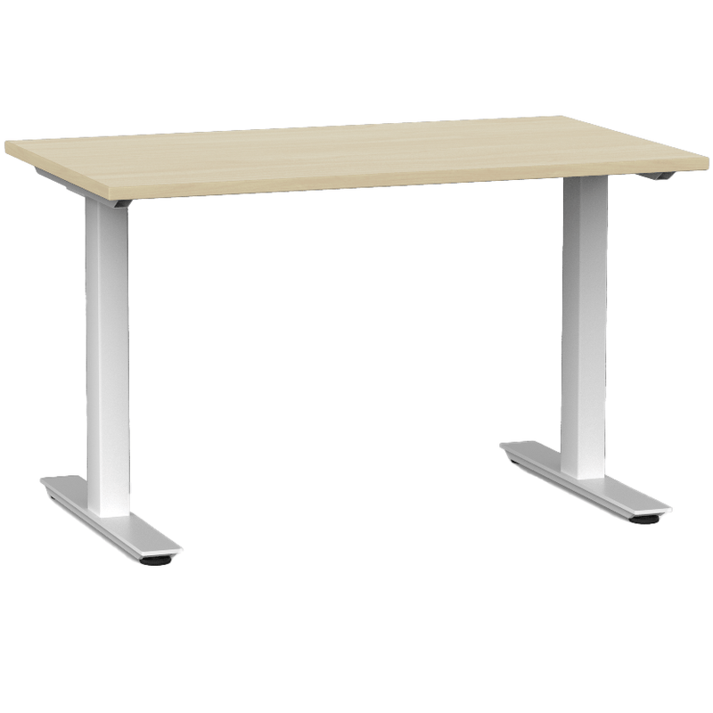 Agile Fixed Height Desk 1200 x 700 / Nordic Maple / White
