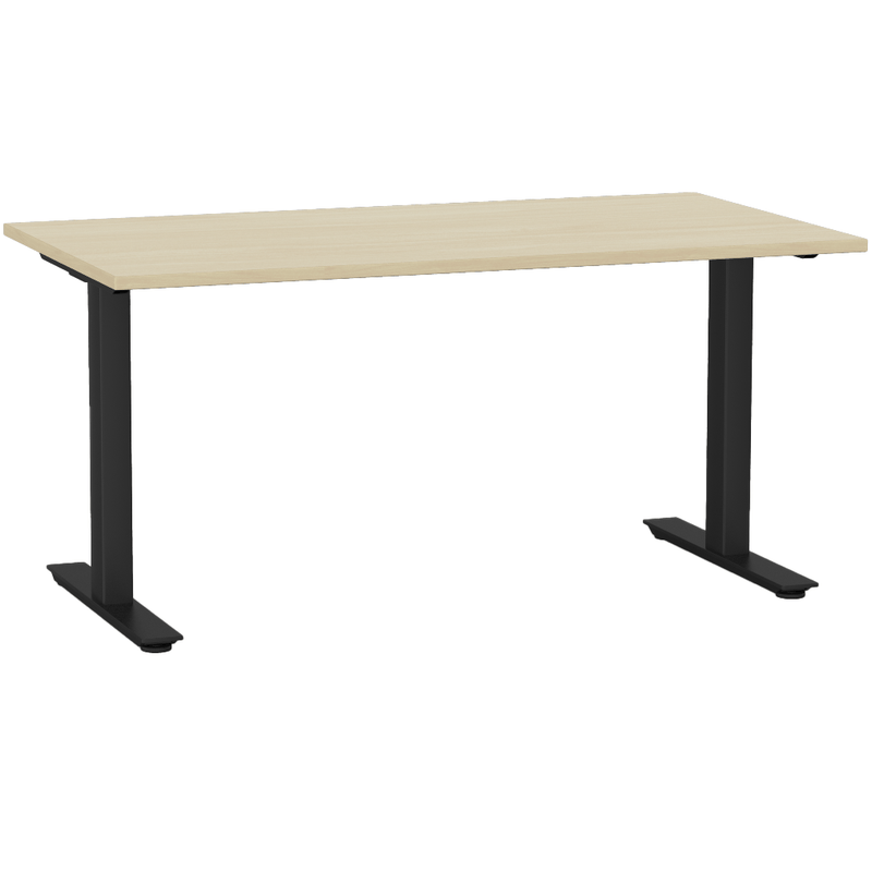 Agile Fixed Height Desk 1500 x 800 / Nordic Maple / Black