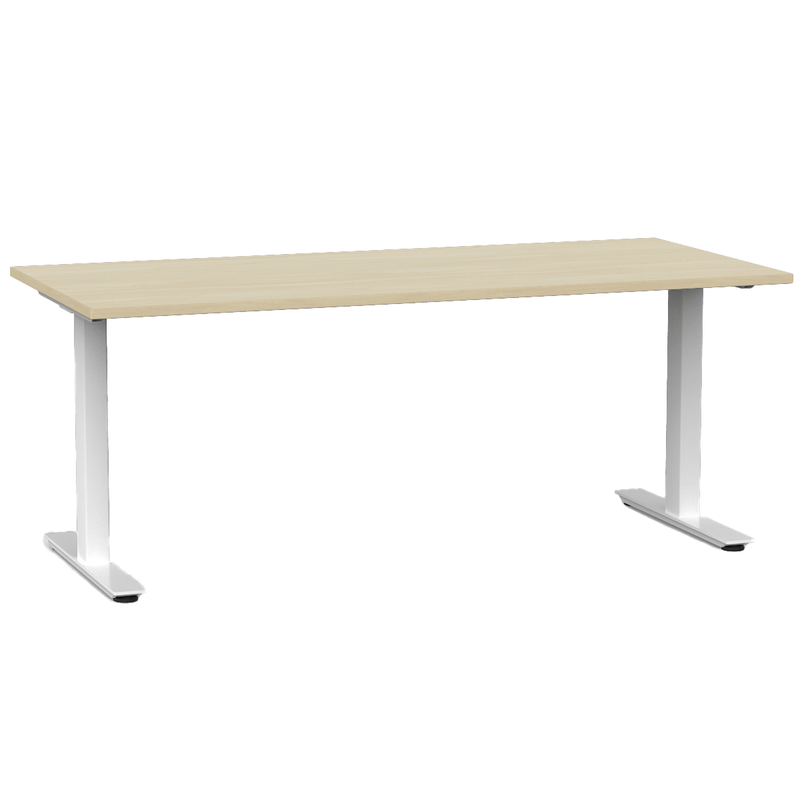 Agile Fixed Height Desk 2000 x 700 / Nordic Maple / White