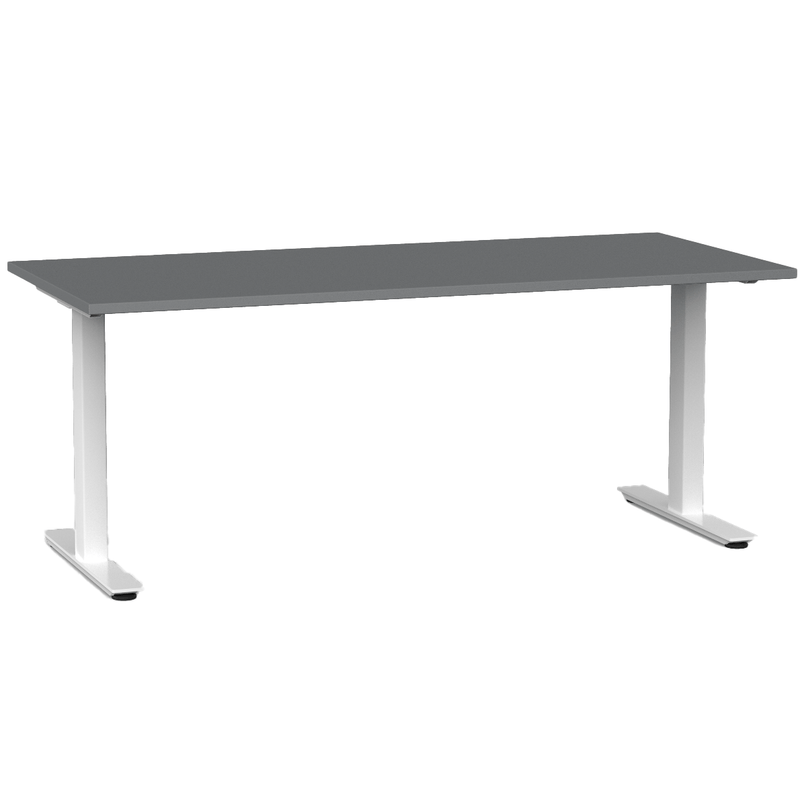 Agile Fixed Height Desk 2000 x 700 / Silver / White