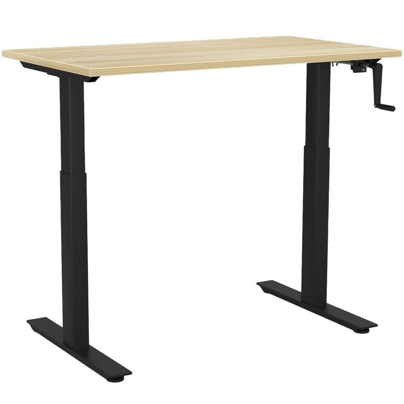 Agile Winder Height Adjustable Desk 1200 x 700 / Atlantic Oak / Black