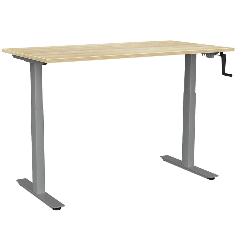 Agile Winder Height Adjustable Desk 1500 x 800 / Atlantic Oak / Silver