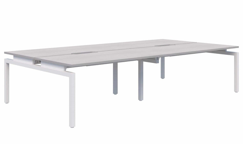 Balance 4 Pod Back-to-Back Desk 4x1200x800 / Silver Strata Naturale / White