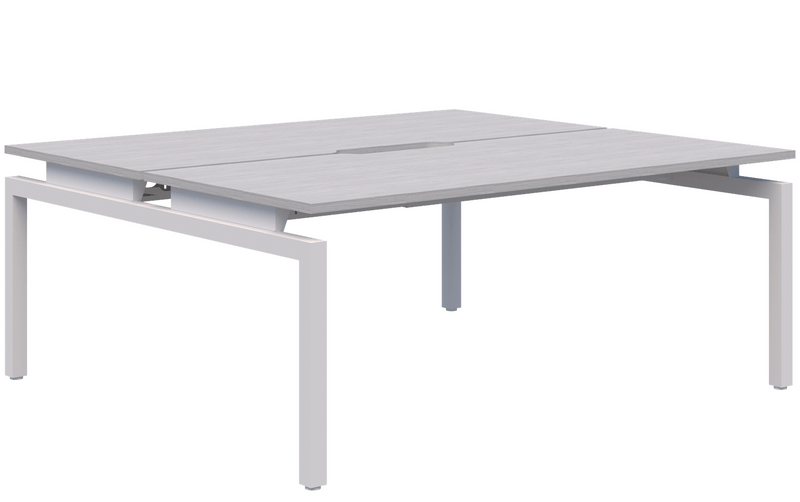 Balance Fixed Height Back-to-Back Desk 1200 x 700 / Silver Strada Naturale / White