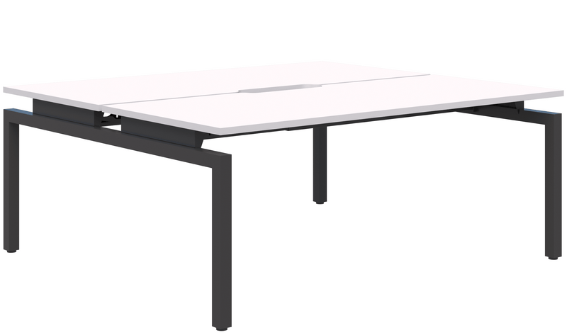Balance Fixed Height Back-to-Back Desk 1200 x 700 / Snow Velvet / Black