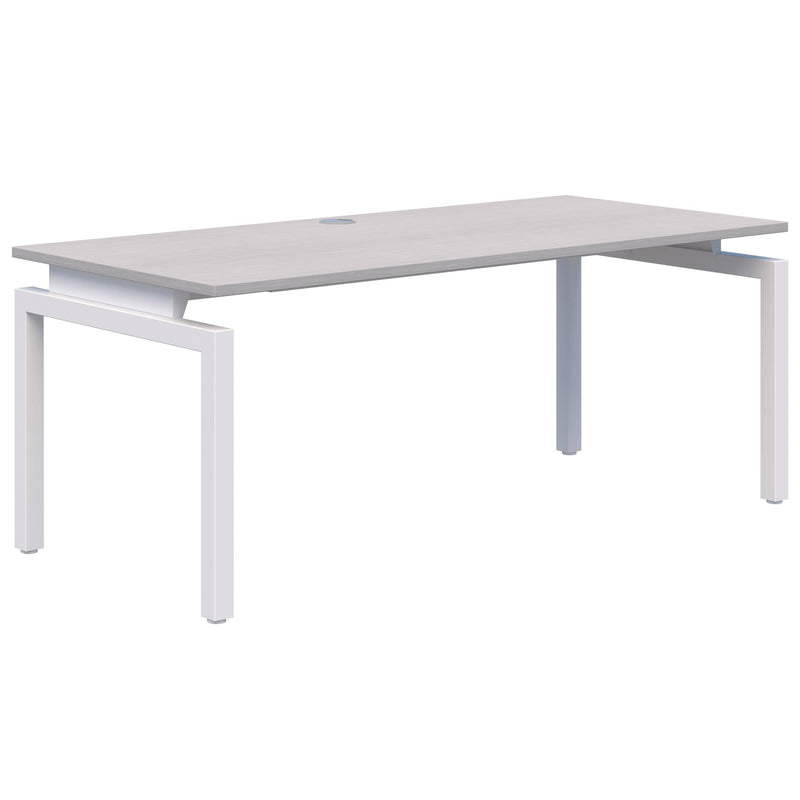 Balance Fixed Height Single Desk 1200 x 700 / Silver Strata Naturale / White