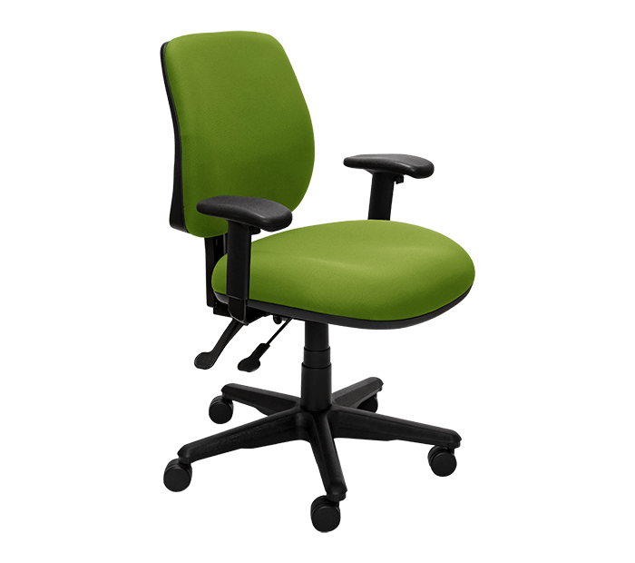 Buro Roma 2 Lever Mid Back Green / With Arms / Unassembled