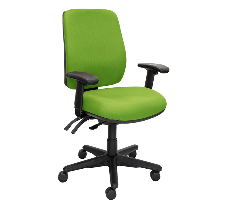 Buro Roma 3 Lever High Back Green / With Arms / Unassembled