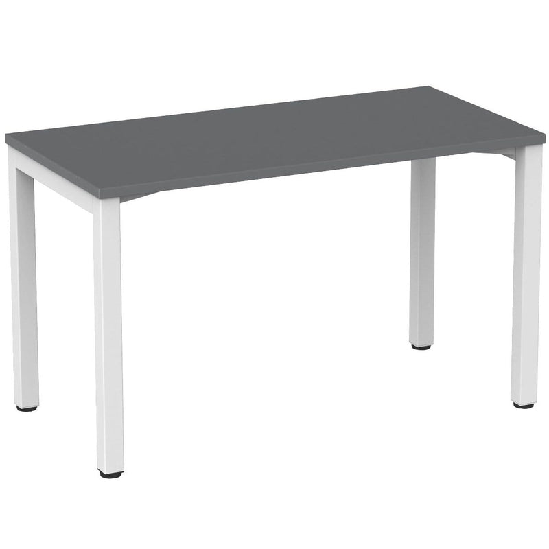 Cubit Fixed Height Desk 1200 x 700 / Silver / White