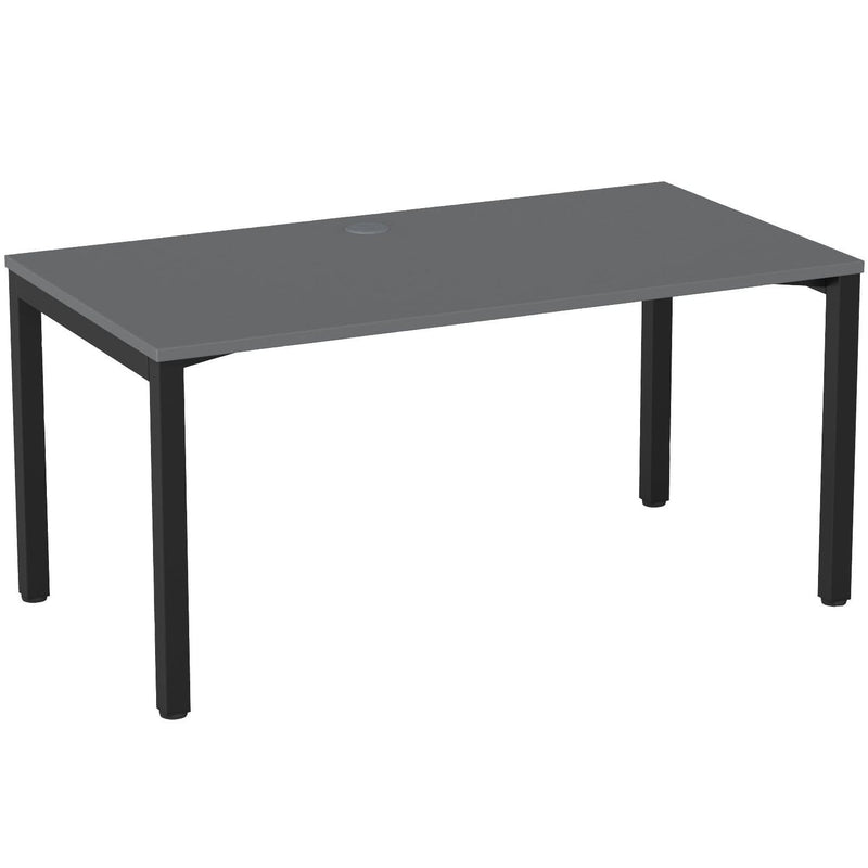Cubit Fixed Height Desk 1500 x 800 / Silver / Black