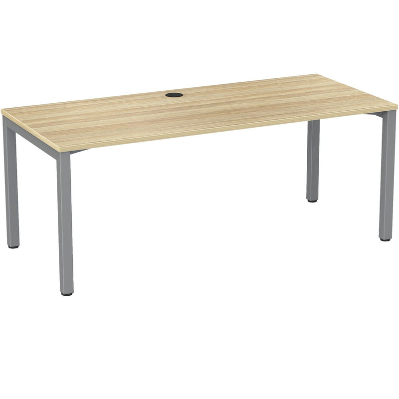 Cubit Fixed Height Desk 1800 x 800 / Atlantic Oak / Silver