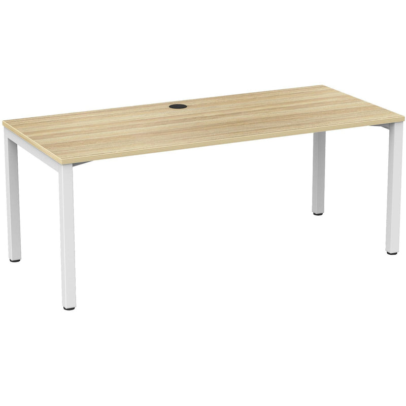 Cubit Fixed Height Desk 1800 x 800 / Atlantic Oak / White