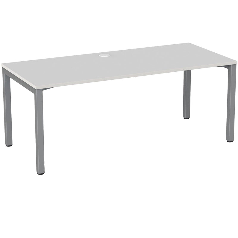 Cubit Fixed Height Desk 1800 x 800 / White / Silver