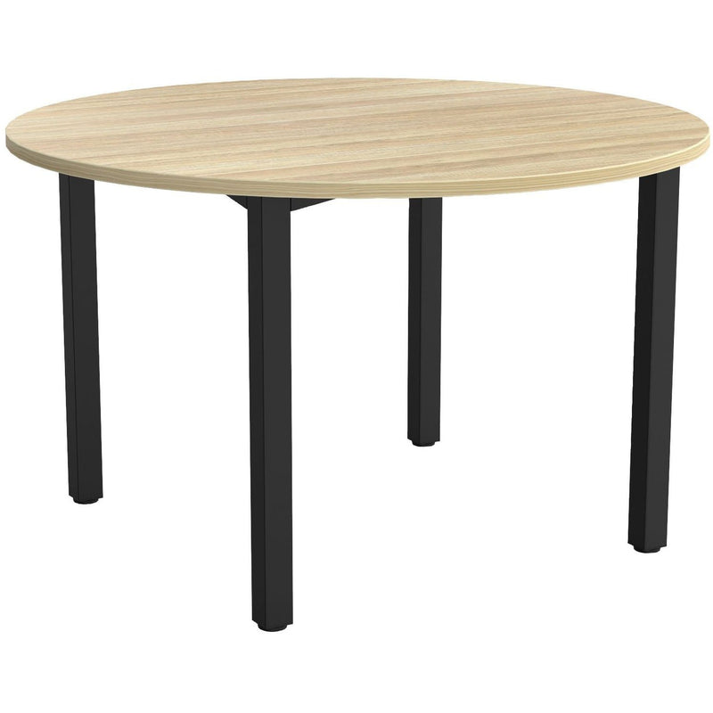 Cubit Round Meeting Table Atlantic Oak / Black