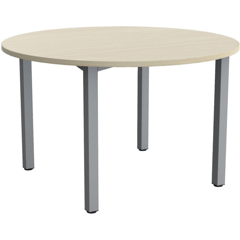Cubit Round Meeting Table Nordic Maple / Silver