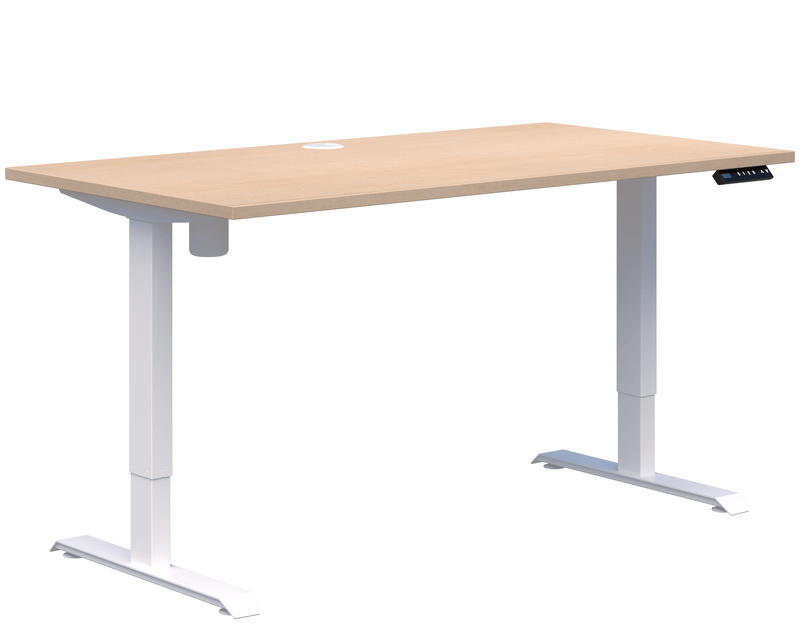 Duo II Electric Single Desk 1200 x 700 / Refined Oak Naturale / White
