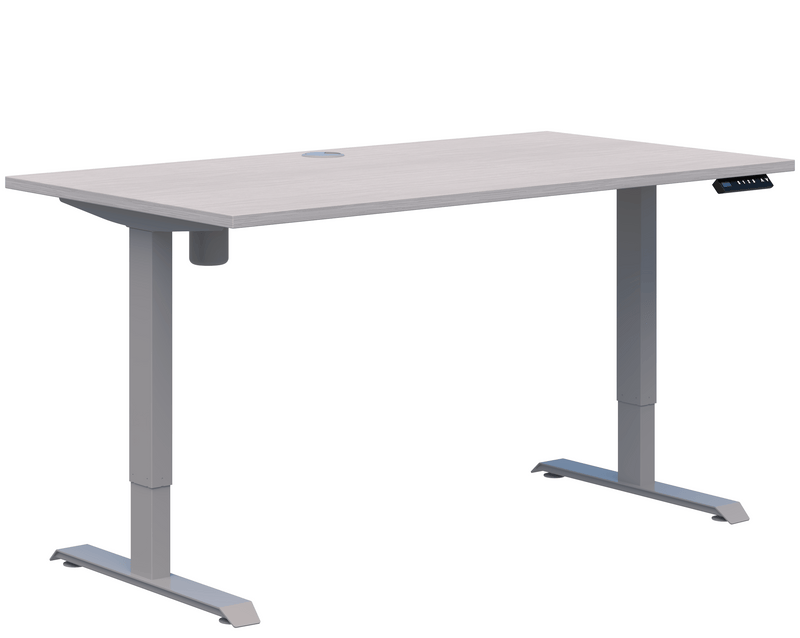 Duo II Electric Single Desk 1200 x 700 / Silver Strada Naturale / Silver