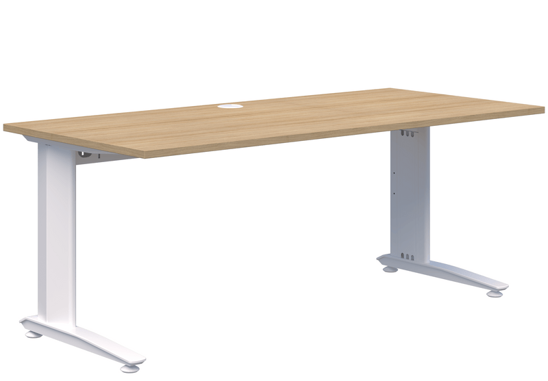 Energy Fixed Height Single Desk 1200 x 700 / Refined Oak Naturale / White