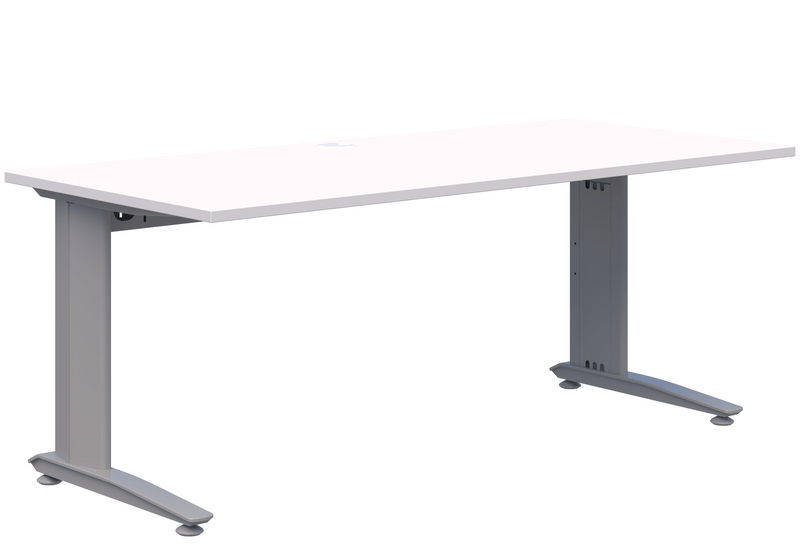 Energy Fixed Height Single Desk 1200 x 700 / Snow Velvet / Silver
