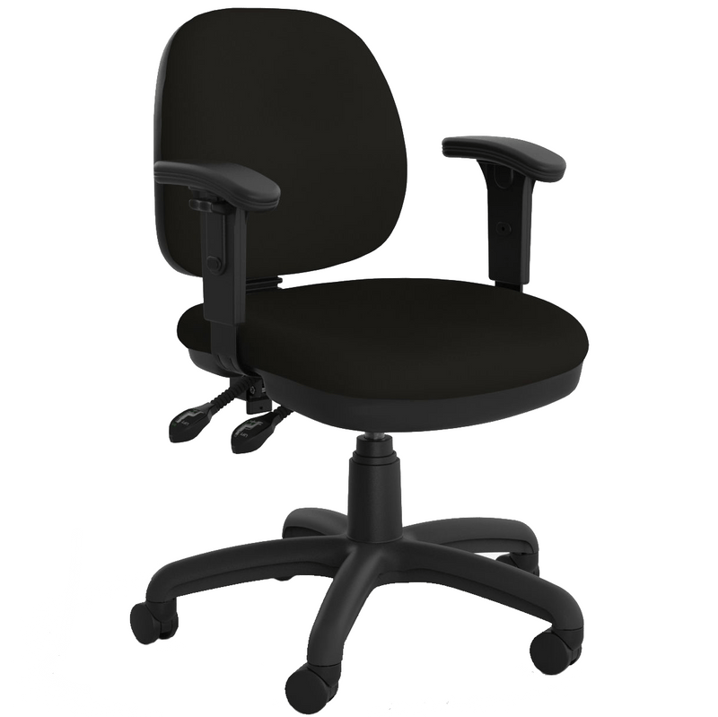 Evo Mid Back 2 Lever Chair Ebony / With Arms