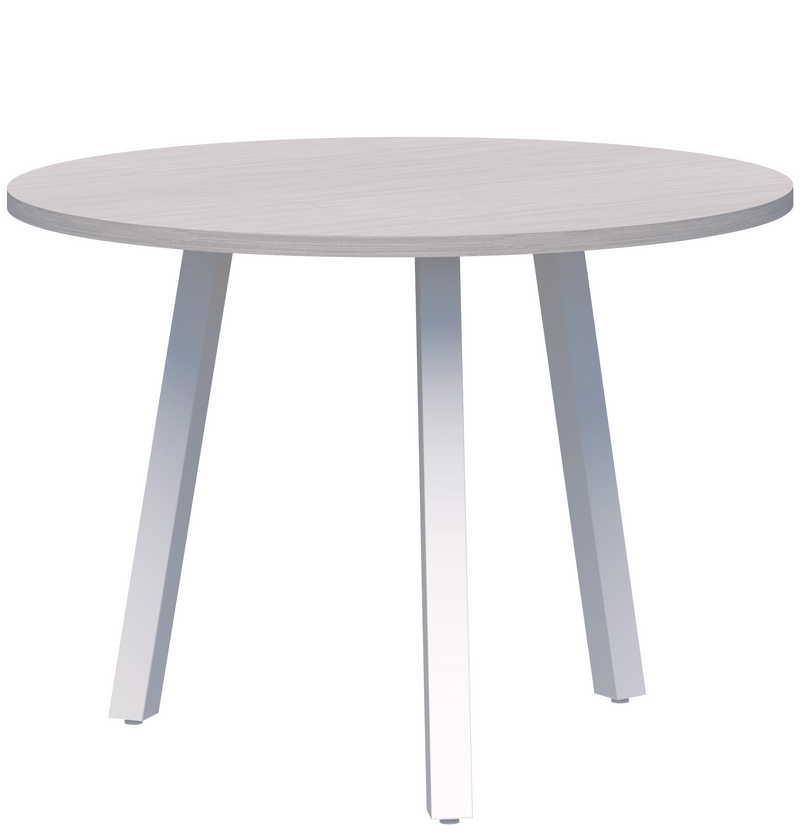 Modella II Round Meeting Table 800 Diameter / Silver Strada Naturale / White
