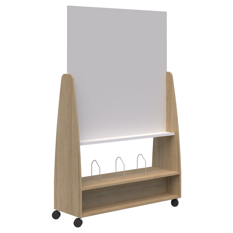 Move Mobile Whiteboard Open Shelf / Classic Oak