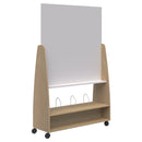 Move Mobile Whiteboard Open Shelf / Raw Birch