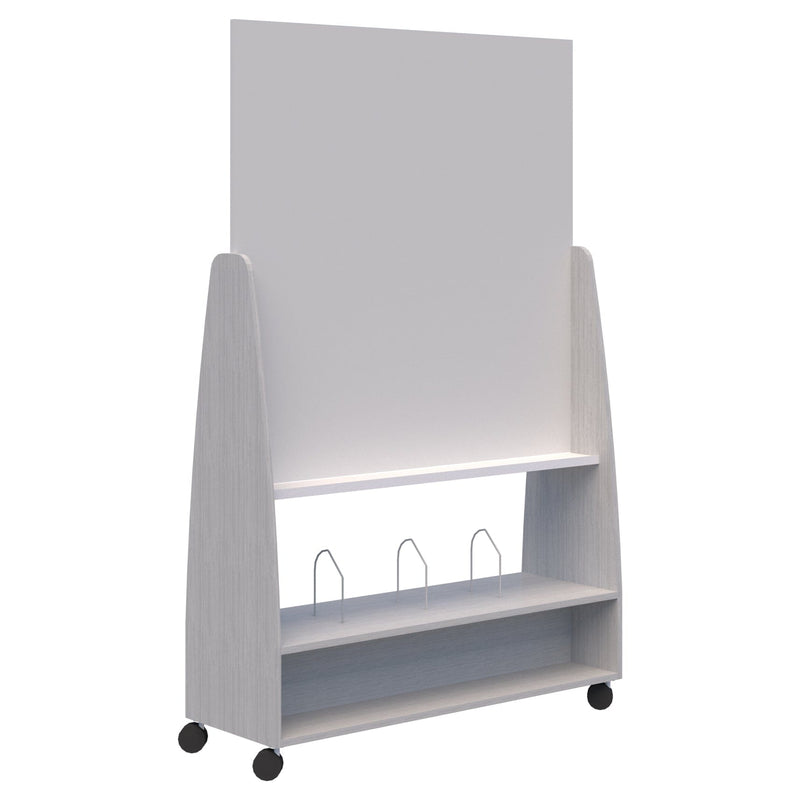 Move Mobile Whiteboard Open Shelf / Silver Strata