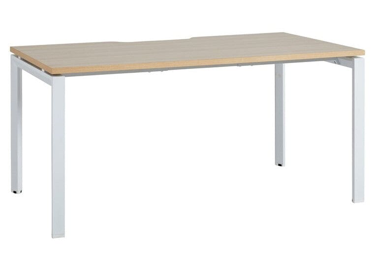 Novah Fixed Height Desk 1500 x 700 / Autumn Oak / White