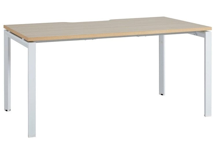 Novah Fixed Height Desk 1600 x 700 / Autumn Oak / White