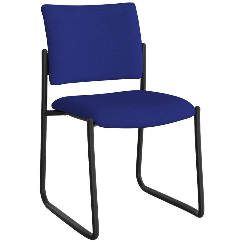 Que Visitor Chair Sled Base Royal Blue / Without
