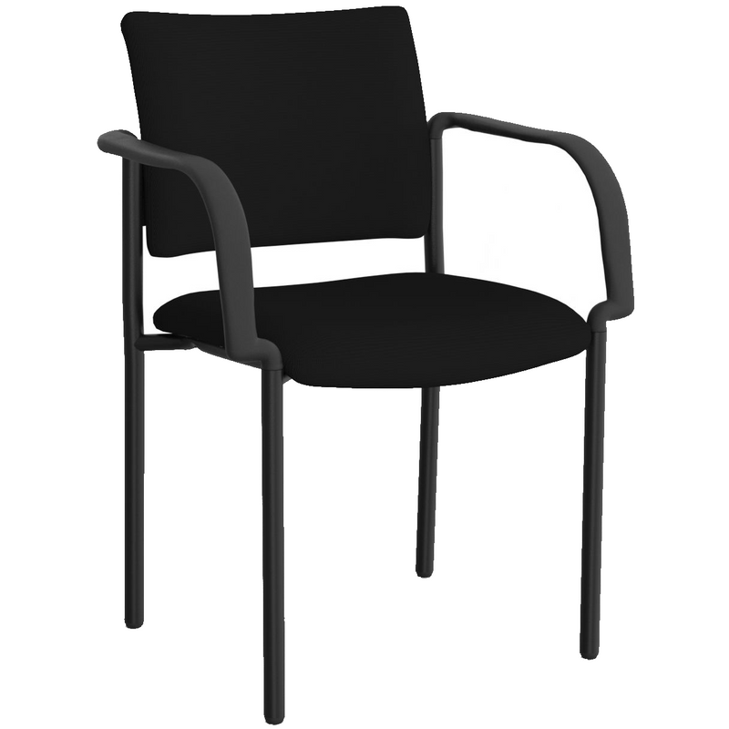 Que Visitor Chair Stackable Black / With Arms