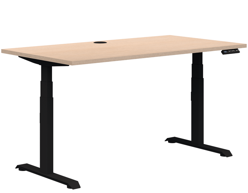 Summit II Electric Single Desk 1200 x 800 / Refined Oak Naturale / Black