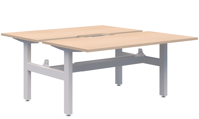 Summit II Fixed Height Back-to-Back Desk 1200 x 800 / Refined Oak Naturale / White