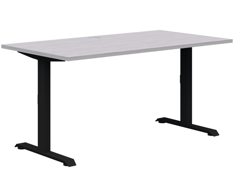Summit II Fixed Height Single Desk 1200 x 700 / Silver Strada Naturale / Black