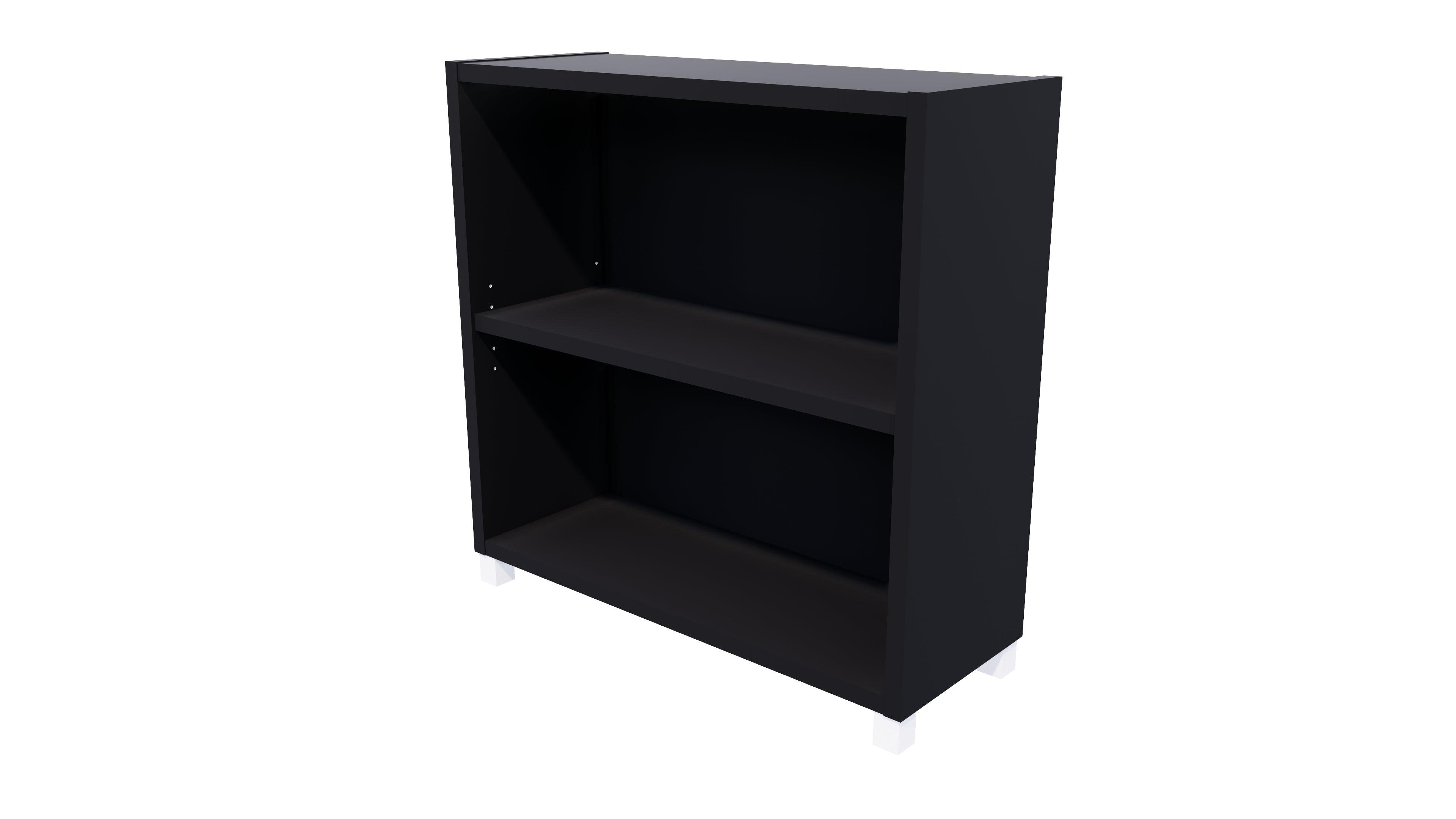 Commercial Bookcase with Feet 2 Tier Black