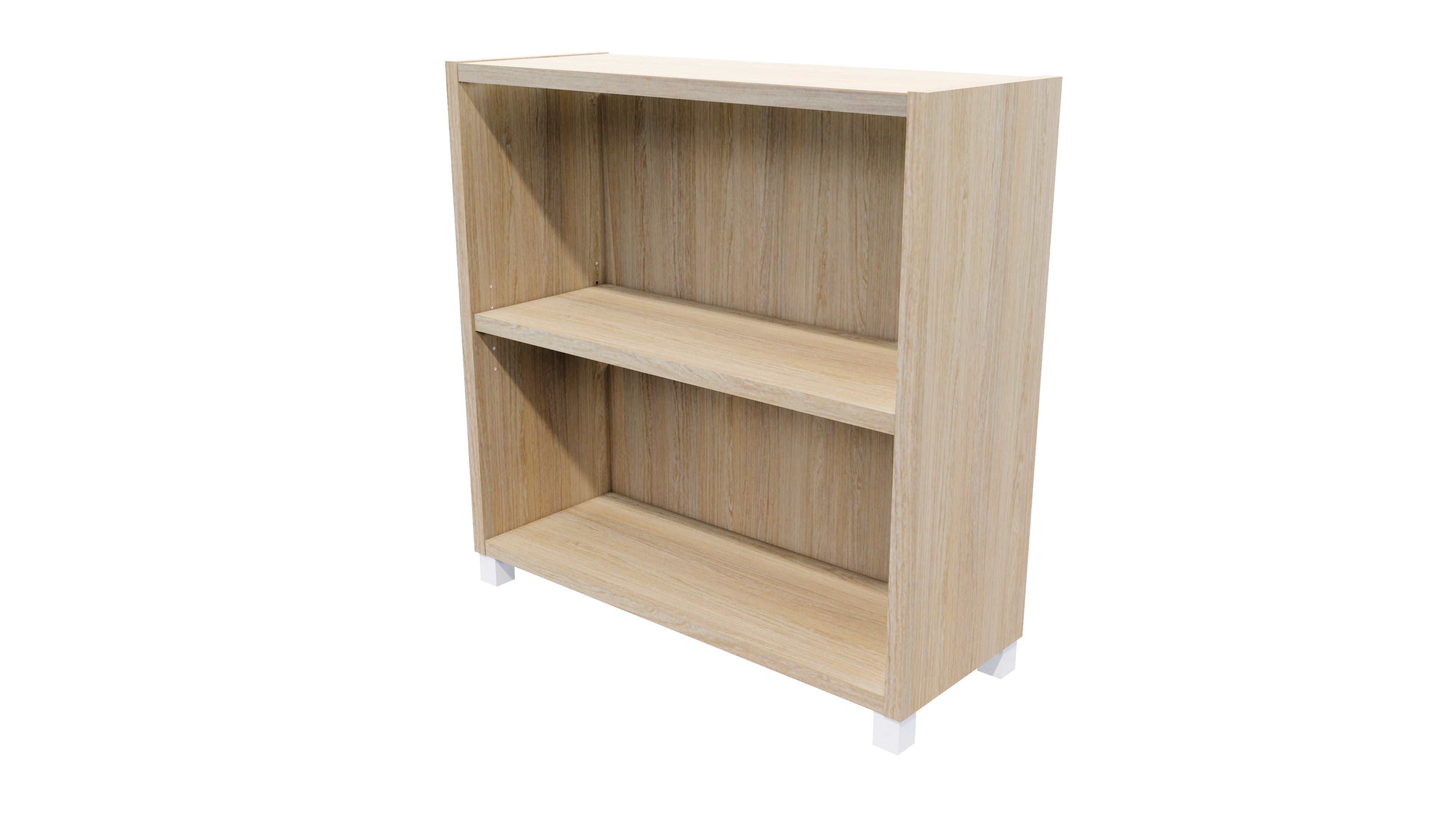 Commercial Bookcase with Feet 2 Tier Seasoned Oak