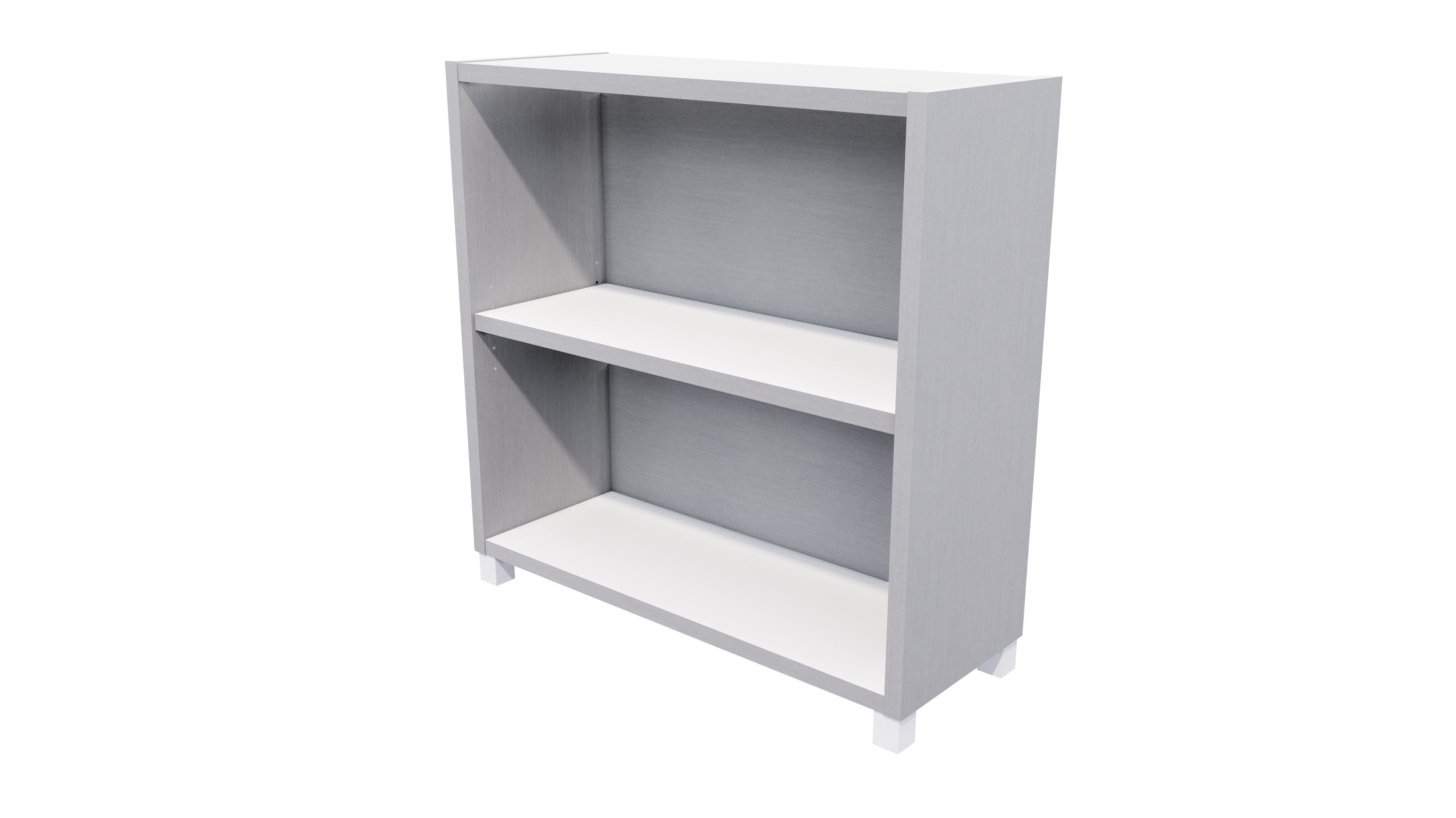 Commercial Bookcase with Feet 2 Tier Silver Strata