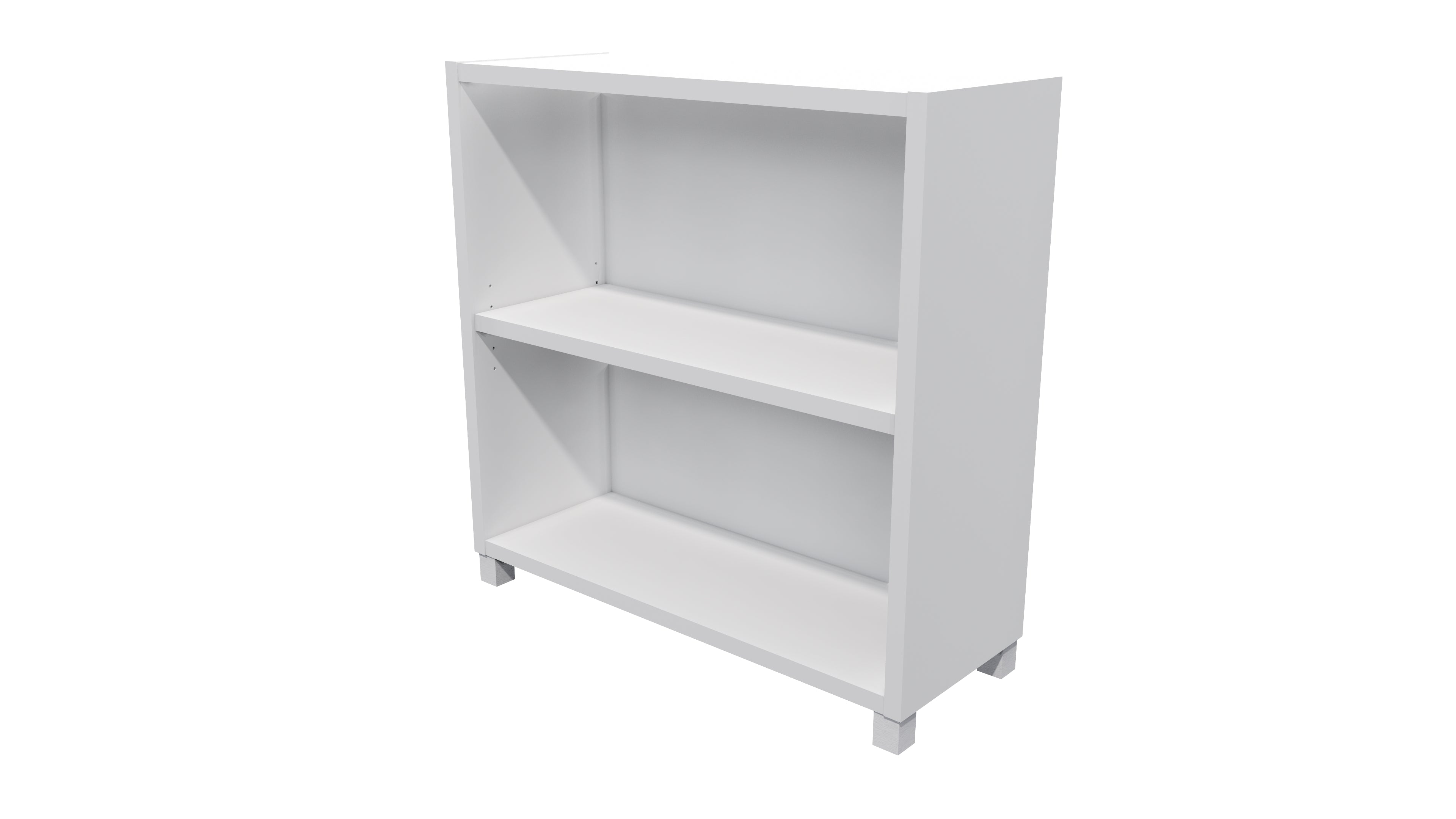 Commercial Bookcase with Feet 2 Tier White