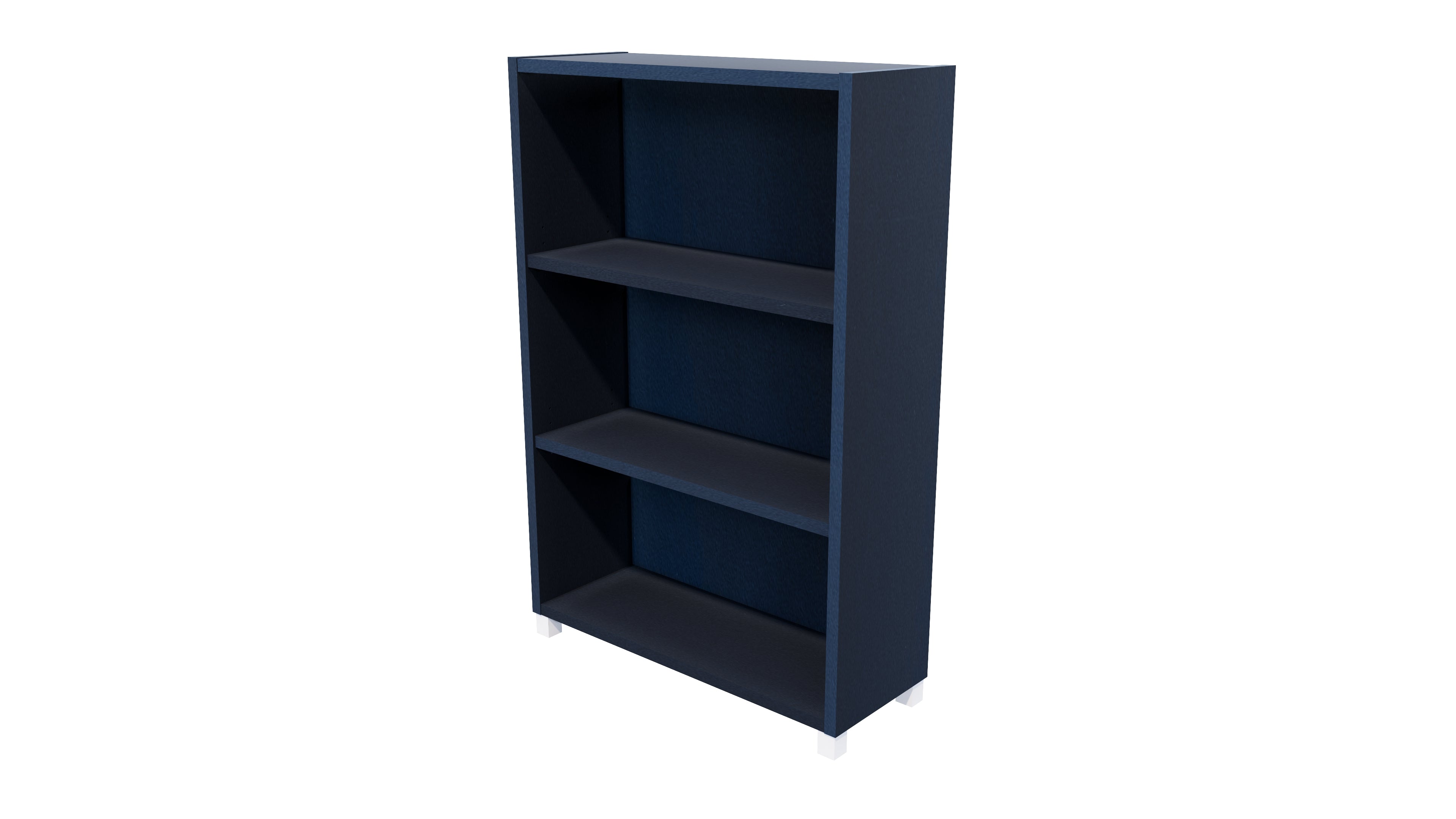 Commercial Bookcase with Feet 3 Tier Char Blue