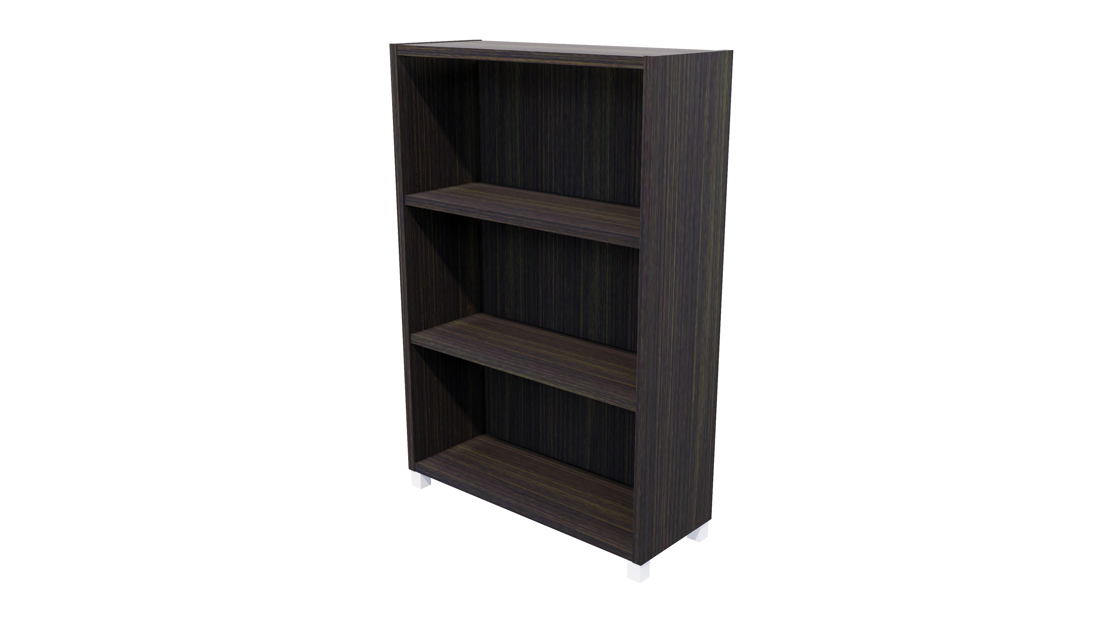 Commercial Bookcase with Feet 3 Tier Dark Oak