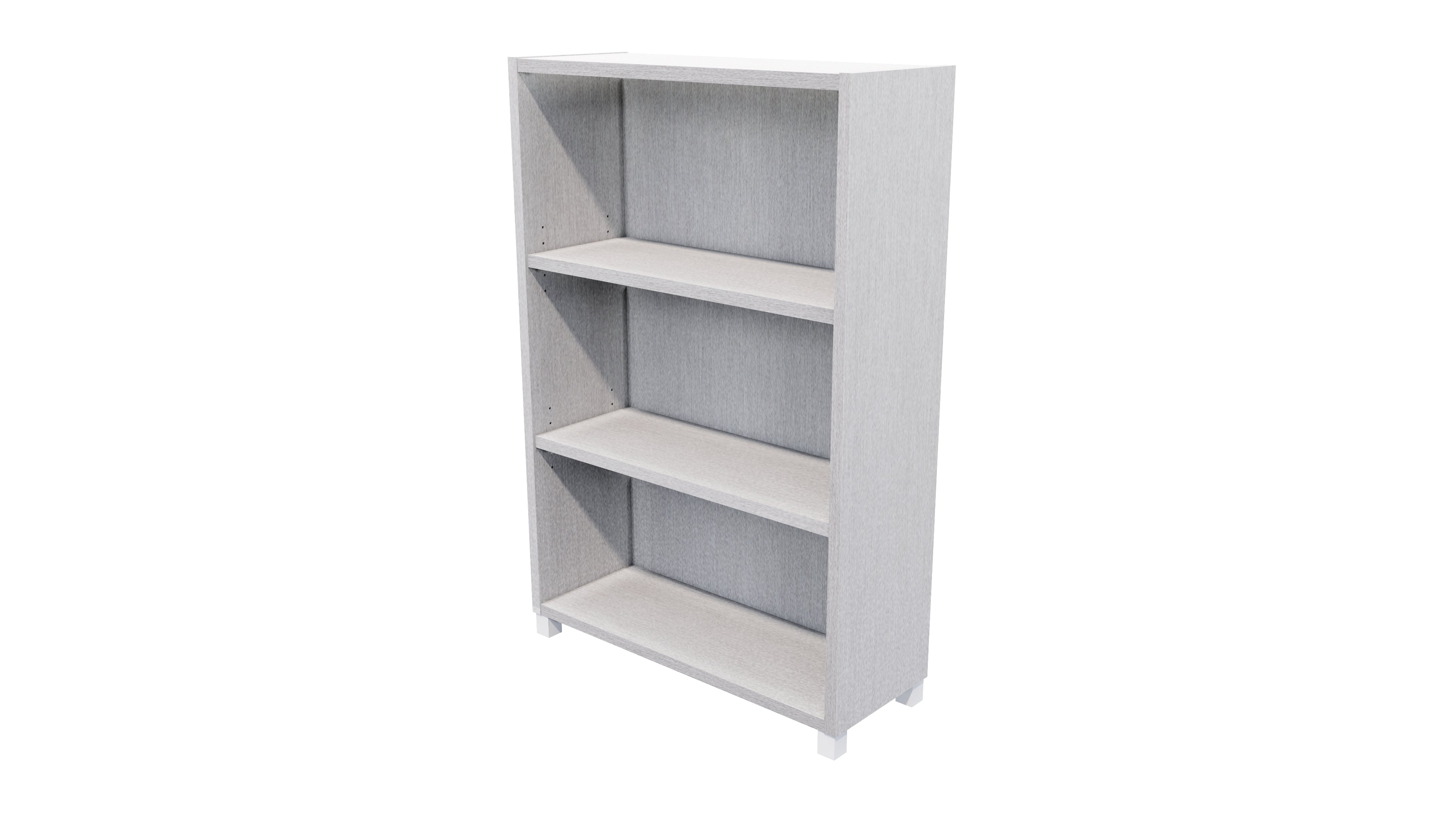 Commercial Bookcase with Feet 3 Tier Silver Haze