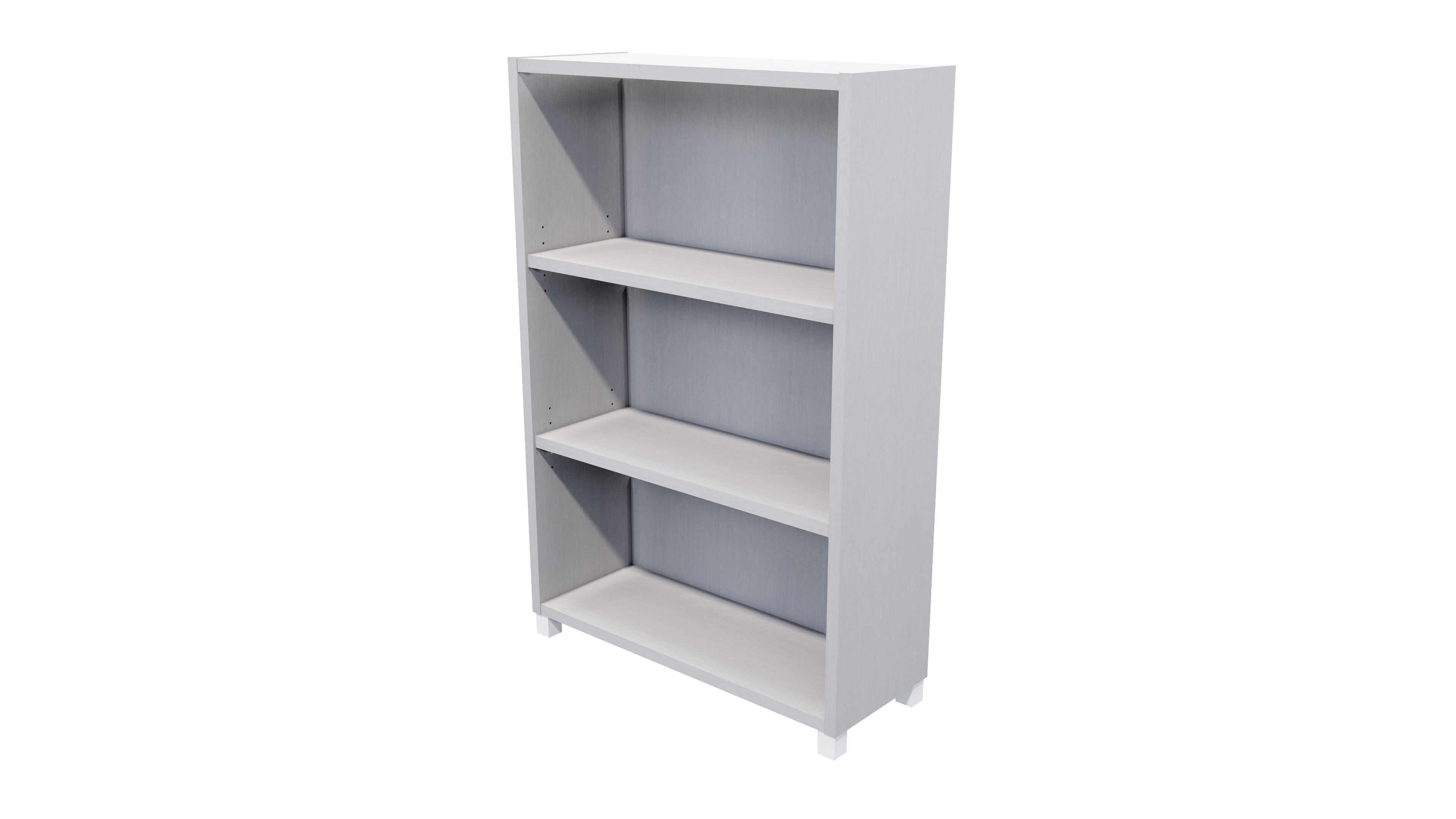 Commercial Bookcase with Feet 3 Tier Silver Strata
