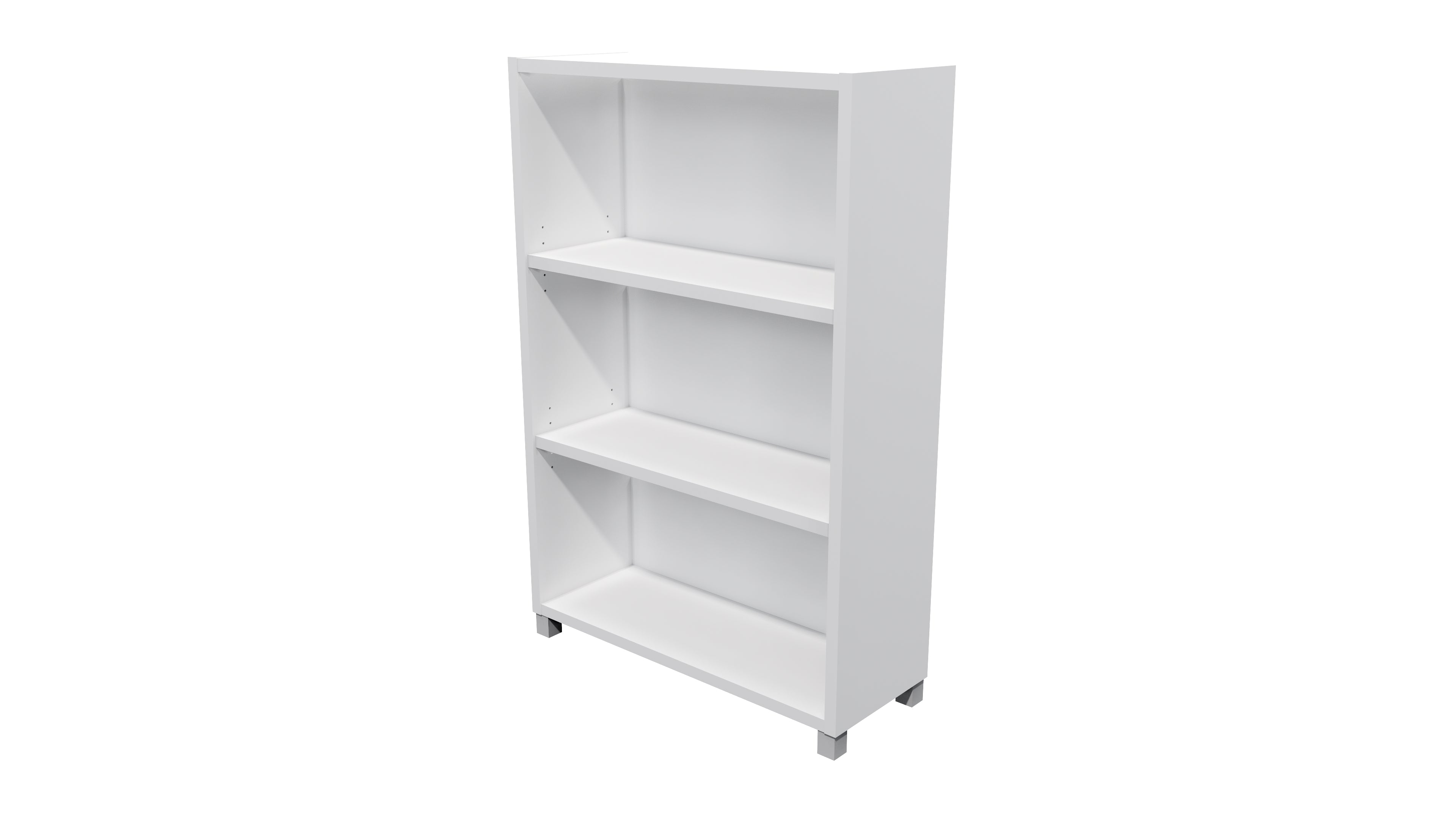 Commercial Bookcase with Feet 3 Tier White